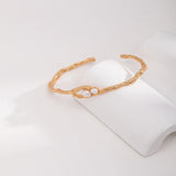 Pearl Cuff Bracelet | S925 Sterling Silver, Natural Pearls, Vintage Gold