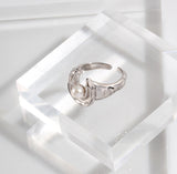 Moon & Star Pearl Ring | S925 Sterling Silver, Adjustable, Vintage-Inspired Design