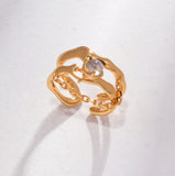 Labradorite Moonstone Ring | S925 Sterling Silver, Adjustable, Irregular Design