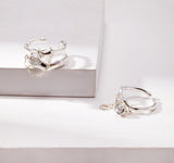 Labradorite Moonstone Ring | S925 Sterling Silver, Adjustable, Irregular Design