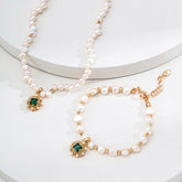 Emerald Pearl Jewelry Set