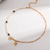 Celestial Pearl Necklace | S925 Sterling Silver, Vintage Gold / White Gold