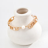 Oriental Window Pearl Bracelet | S925 Sterling Silver, Vintage Gold / White Gold
