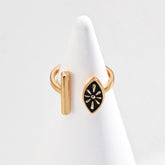 Enamel Open Ring | S925 Sterling Silver, Vintage Gold
