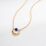 Natural lapis lazuli necklace | S925 Sterling Silver, Vintage Gold