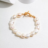 Baroque Pearl Bracelet | S925 Sterling Silver, Vintage Gold