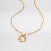 Minimalist Loop Necklace | S925 Sterling Silver, Vintage Gold