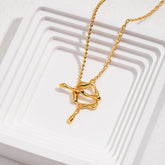 Sculptural Toggle Necklace | S925 Sterling Silver, Vintage Gold