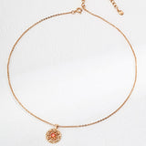 Vintage Red Zircon Necklace | S925 Sterling Silver, Vintage Gold