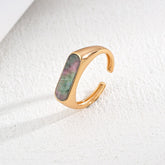 Black Shell Ring | S925 Sterling Silver, White Gold / Vintage Gold