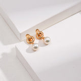 Linked Pearl Earrings | S925 Sterling Silver, Vintage Gold / White Gold