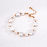 Baroque Pearl Bracelet | S925 Sterling Silver, Vintage Gold