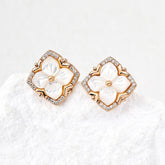 Mother-of-Pearl Clover Stud Earrings