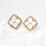 Mother-of-Pearl Clover Stud Earrings