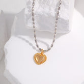 Two-Tone Heart Pendant Necklace
