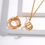 Geometric Pearl Cube Necklace | S925 Sterling Silver, Vintage Gold / White Gold