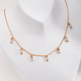 Zircon Drop Necklace | S925 Sterling Silver, Vintage Gold / White Gold