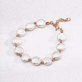 Baroque Pearl Bracelet | S925 Sterling Silver, Vintage Gold