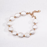 Baroque Pearl Bracelet | S925 Sterling Silver, Vintage Gold