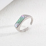 Black Shell Ring | S925 Sterling Silver, White Gold / Vintage Gold