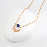 Natural lapis lazuli necklace | S925 Sterling Silver, Vintage Gold