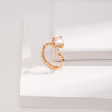 Pearl & Zircon Ring | S925 Sterling Silver, Adjustable, White Gold / Vintage Gold