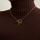 Sculptural Toggle Necklace | S925 Sterling Silver, Vintage Gold