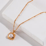Sculpted Pearl Necklace | S925 Sterling Silver, Vintage Gold
