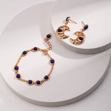 Lapis Crescent Earrings | S925 Sterling Silver, Vintage Gold