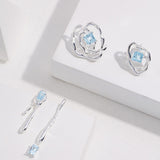 Liquid Series Topaz Earrings | S925 Sterling Silver, Natural Blue Topaz, Silver Finish