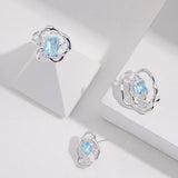 Liquid Series Topaz Earrings | S925 Sterling Silver, Natural Blue Topaz, Silver Finish