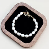 Baroque Pearl Bracelet | S925 Sterling Silver, Vintage Gold