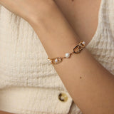 Oriental Window Pearl Bracelet | S925 Sterling Silver, Vintage Gold / White Gold