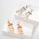 Silver Shell Tassel Earrings | S925 Sterling Silver, Vintage Gold / White Gold