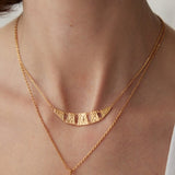 Geometric Bar Necklace | S925 Sterling Silver, Vintage Gold