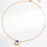 Natural lapis lazuli necklace | S925 Sterling Silver, Vintage Gold