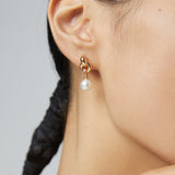 Linked Pearl Earrings | S925 Sterling Silver, Vintage Gold / White Gold