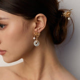 Taihu Stone Inspired Pearl & Shell Earrings | S925 Sterling Silver