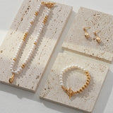 Half Pearl Bracelet | S925 Sterling Silver, Vintage Gold