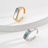 Black Shell Ring | S925 Sterling Silver, White Gold / Vintage Gold