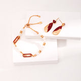 Red Enamel Pearl Bracelet | S925 Sterling Silver, Vintage Gold