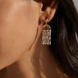 Silver Shell Tassel Earrings | S925 Sterling Silver, Vintage Gold / White Gold