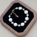 Baroque Pearl Bracelet | S925 Sterling Silver, Vintage Gold