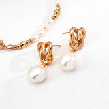 Vintage Serpent Totem Earrings | 925 Silver with Natural Baroque Pearls