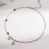Celestial Pearl Necklace | S925 Sterling Silver, Vintage Gold / White Gold