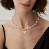 Royal Seal Pearl Necklace | S925 Sterling Silver, Vintage Gold