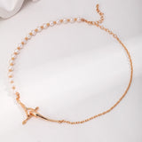 Liquid Flow Pearl Necklace | S925 Sterling Silver, Vintage Gold / White Gold