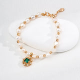 Emerald Pearl Charm Bracelet