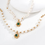 Emerald Pearl Jewelry Set