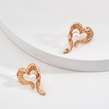 Heart-Shaped Pearl Earrings | S925 Sterling Silver, Vintage Gold